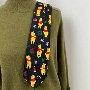 Vintage Winnie The Pooh Christmas Necktie Classic Walt Disney Necktie